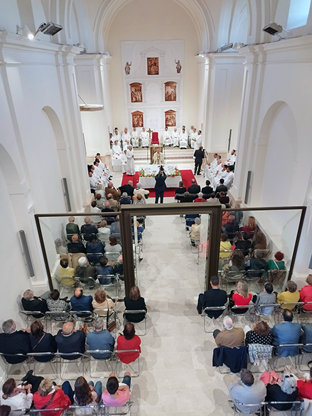 Neocatechumenal Way Eucharistic celebration with the Bishop of Segovia, H.E. Mons. César Franco in the restored Church of the Assumption in Fuentes Carbonero - Segovia - Spain