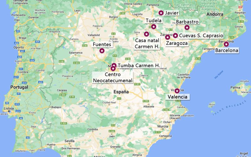 Neokatechumenato kelias sudaro miestų ir piligriminių kelionių žemėlapius